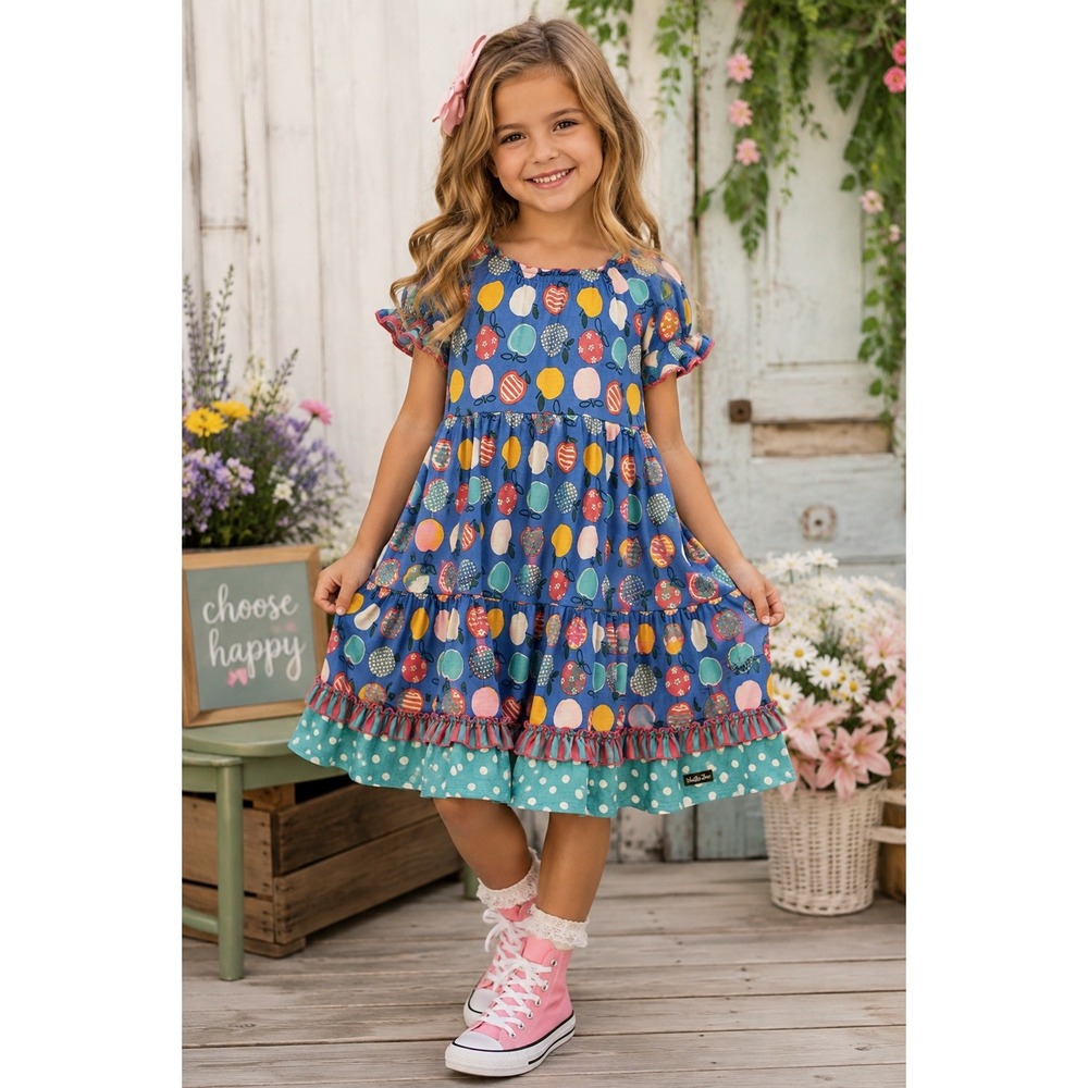 Matilda Jane Class President Lap Dress Girls 8-10 Fruit Back To School